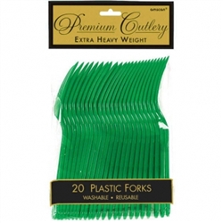 Festive Green Heavy Duty Plastic Forks | 50ct